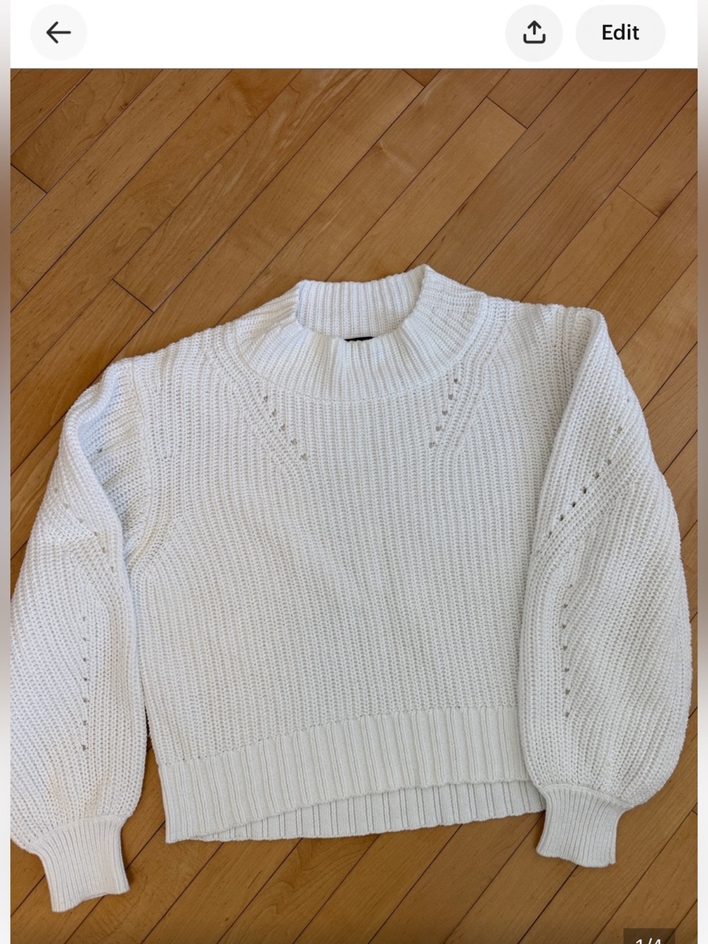 J. Crew Cream Cable Knit Turtleneck Sweater
